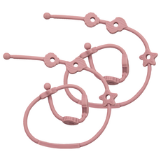 OhBabyLying 矽膠玩具鏈, 深粉色, 2條