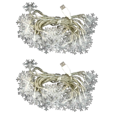 LED防水造型雪花燈串 USB款 ZZ4522 600cm, 暖白, 2個