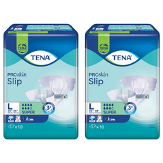 TENA 添寧 男女通用 韓國原裝進口 PROskin Slip Super 長效強吸收型黏貼式成人紙尿褲, L, 10片, 2包