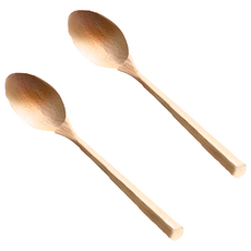 Homely Zakka 木趣食光自然木質餐具 湯匙 6 x 3.5 x 19cm, Wooden Brown, 2支