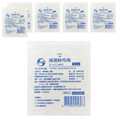 GOOD VISTA 鈺弘 滅菌不織布紗布塊 3X3 4P, 6套, 5片