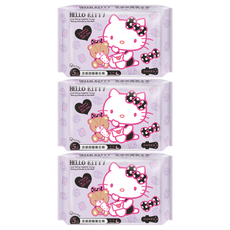 AKIRA 御衣坊 涼感甜睡夜用衛生棉 特長型 Hello Kitty, 3套, 5片, 34cm