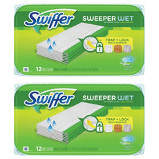 Swiffer 除塵拖把濕拖巾 12張, 2套
