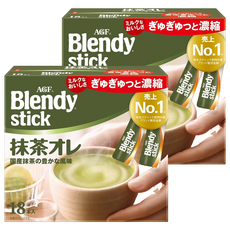 AGF Blendy 抹茶歐蕾風味即溶飲品, 9.7g, 18個裝, 2組