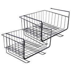 JOEKI 鐵藝 隔板下掛籃 01, 2個, 黑色