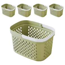 EDISH 居家雜物手提收納籃, 5個, 顏色隨機