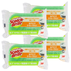 3M Scotch-Brite 百利 3層防刮海綿菜瓜布, 4個, 1個裝, 綠色