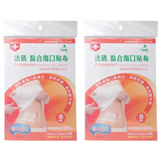 法碼 特大傷口黏合傷口貼布, 8個裝, 2個