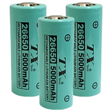 TX Tanox 特林 5000mAh 26650鋰充電池 3.7V, 3個, 1個裝