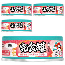 Hi Pet Chan 嗨寵物們 呆萌貓 全年齡適用 98％純鮮肉泥主食貓罐, 80g, 4個, 鮪魚