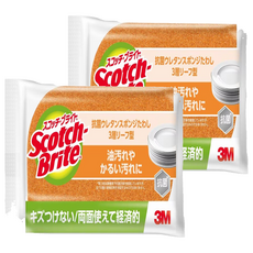 3M Scotch-Brite 3層海綿菜瓜布 防刮, 2個, 1個裝, 橘色
