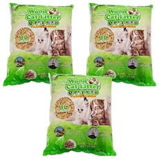 Wood Cat Litter 環保松木砂/貓砂 QP-WD-01 貓兔小動物適用, 8L, 3包, 松木