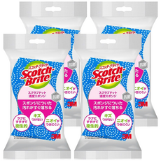 3M Scotch-Brite 潔力豆海綿菜瓜布, 藍色, 4個, 1個裝