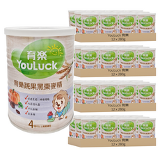 YouLuck 育樂 麥精, 黑棗, 280g, 48罐