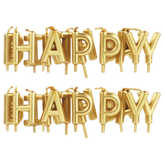 happy birthday 生日蠟燭 香檳金, 2組