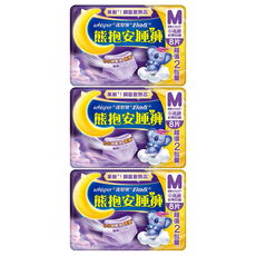 whisper 好自在 熊抱安睡褲 M, 3個, 8片, 夜用