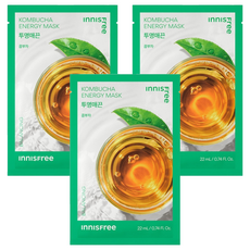 INNISFREE 台灣公司貨 我的真萃能量面膜 康普茶 22ml, 3個, 1個裝