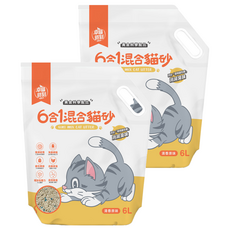 幸福時刻 6合1混合貓砂, 6L, 2袋, 清香原味