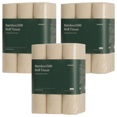 DEARCUS Bamboo500 天然紙漿3層捲筒衛生紙, 3個, 30捲, 30m