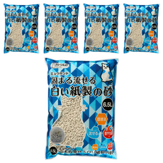 Clean one 凝結白色紙貓砂, 5包, 6.5L, 無香