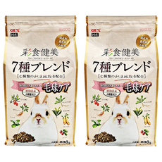 GEX 彩食健美 毛球消除 兔子飼料, 800g, 2包