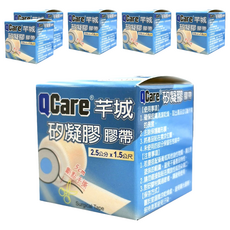 QCare 矽凝膠膠帶 離形膜 膚色, 6個, 1個裝