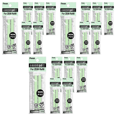 Pentel 飛龍文具 自動橡皮擦芯 ZER80-K 12個裝, 淡綠色, 3個