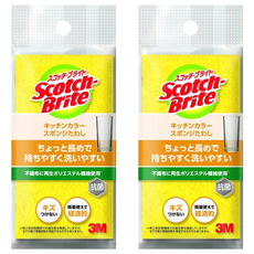 3M Scotch-Brite 海綿菜瓜布 防刮耐用, 2個, 黃色, 1個裝