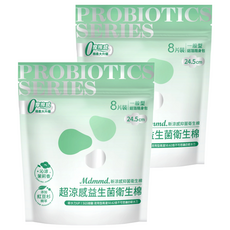 Mdmmd. 明洞國際 超涼感益生菌系列 新涼感抑菌一般型衛生棉 護翼型, 2個, 8片, 24.5cm