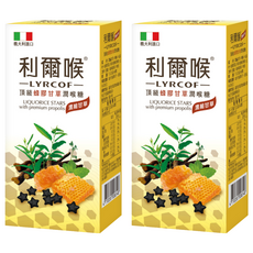 LYRCOF 利爾喉 頂級蜂膠甘草潤喉糖, 7.2g, 2個