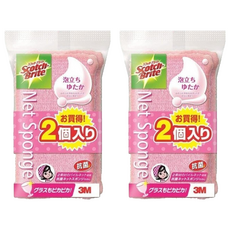 3M Scotch-Brite 網狀海綿菜瓜布, 粉色, 2個裝, 2套