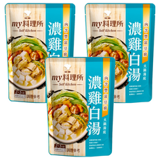 金車 my 料理所 濃雞白湯火鍋湯底, 845g, 3個