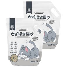 幸福時刻 6合1混合貓砂, 6L, 2包, 活性碳