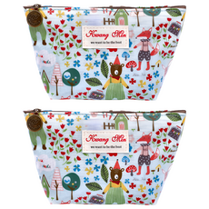 Kwang Min 雙層防水萬用包/收納包, 綠森林小熊, 2個