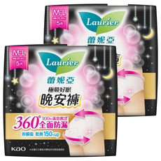 Laurier 蕾妮亞 極吸好眠晚安褲 褲型衛生棉, 5片, 2包