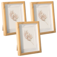 FANCY LIFE 簡約木紋相框, 淡雅竹條紋, 3個