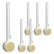 QUALITELL 質零雙柄搓背雙面浴刷 U1, 6個, 1個裝, 白色