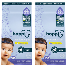 hoppi 嬰兒純水濕紙巾 低敏升級版 口手適用 20張, 100張, 2袋