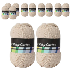 Brand Yan 牛奶棉編織線, 6個, 21 花生色