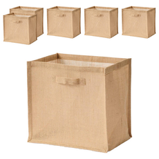 MUJI 無印良品 黃麻收納袋 長方形, 6個