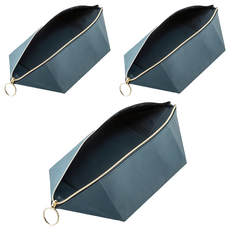 日本 MIDORI 托盤式收納袋 41844, 藍色, 3個