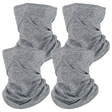 Porabella 保暖/多功能/舒適/透氣/親膚/細絨毛/彈力面罩 WMF002, 4個, 淺麻灰色