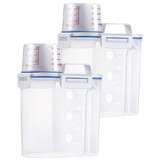 寵物飼料密封罐 小, 2個, 透明色, 1.5L