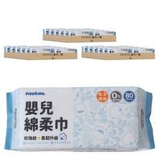 PiYOPiYO 黃色小鴨 珍珠紋柔韌升級嬰兒綿柔巾, 80張, 108包