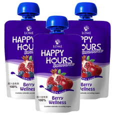 HAPPY HOURS 生機纖果飲 蘋果 + 紅石榴 + 覆盆莓 + 藍莓, 100g, 3包