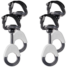 km 嬰兒車掛鉤小推車后掛包鉤子, 4入, 灰色