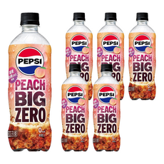 Pepsi Big 生可樂 白桃風味, 600ml, 6個