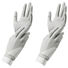 GOLOV.EJOy 冰絲涼感拼色防曬 可觸屏騎行手套, 北極灰, 2雙