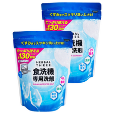 日本美淨易 HERBAL THREE 洗碗機清潔粉 附挖勺, 600g, 2個