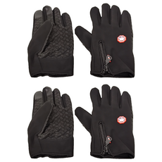 可觸控防風防水機車手套, 黑色, 2雙